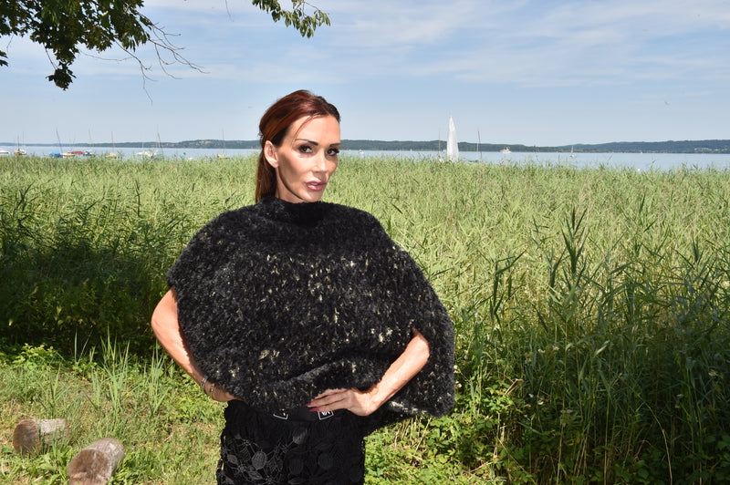 DIVA - Poncho (schwarz/silber)