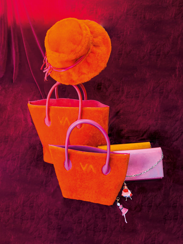 Shopper Lammfell Orange