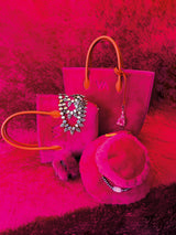 Shopper Lammfell Pink