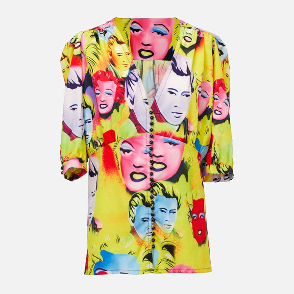 ZUSA - Bluse Button-Down, kurzarm