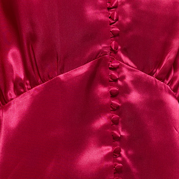 NURI - Bluse Button-Down, kurzarm (fuchsia)