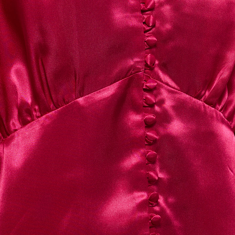 NURI - Bluse Button-Down, kurzarm (fuchsia)