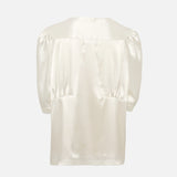 NURI - Bluse Button-Down, kurzarm (weiß)