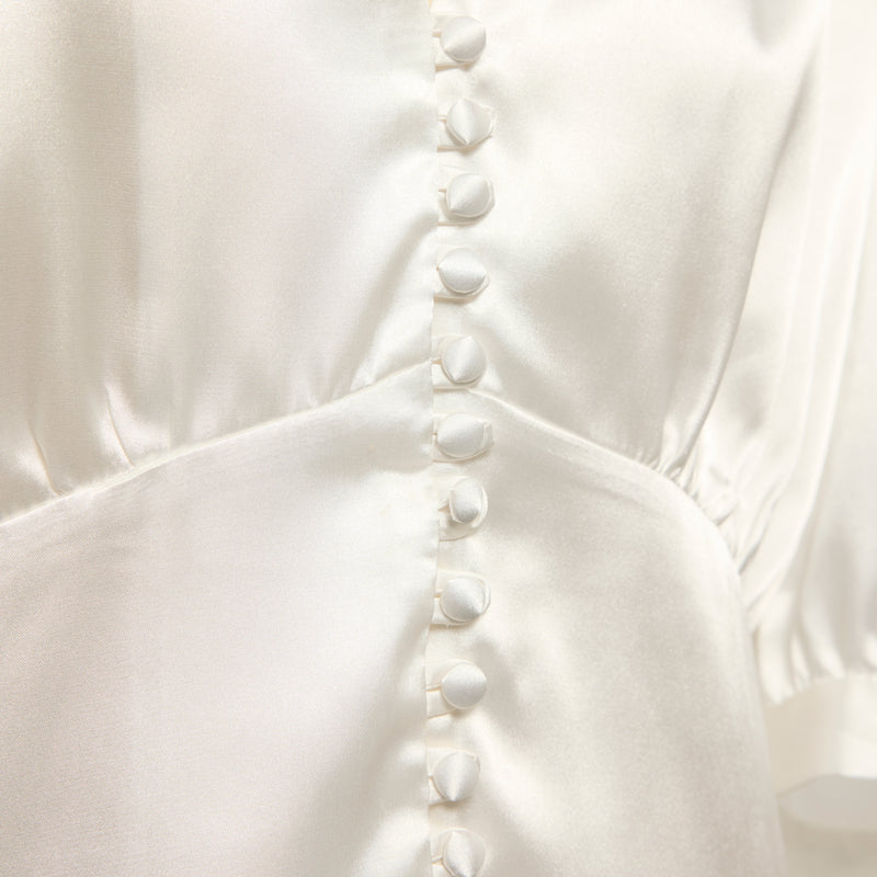 NURI - Bluse Button-Down, kurzarm (weiß)