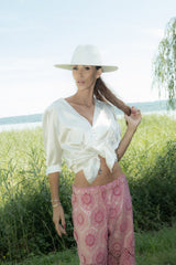 NURI - Bluse Button-Down, kurzarm (weiß)