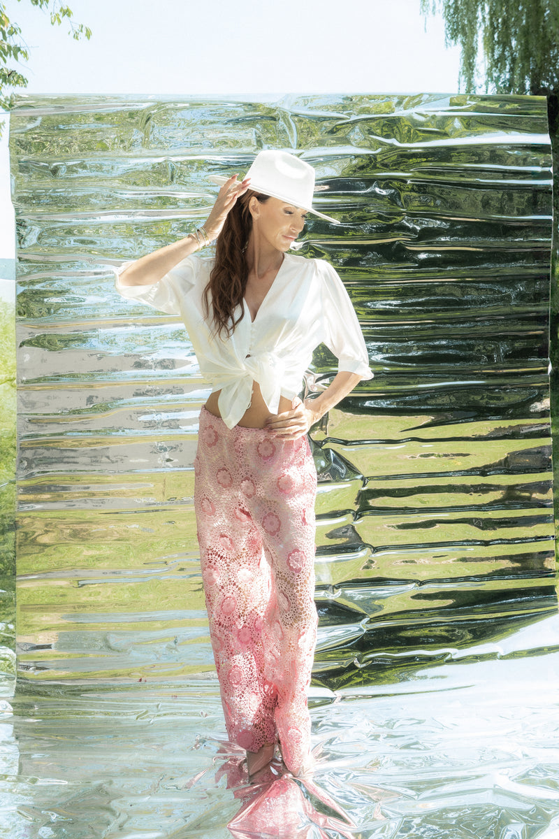 NURI - Bluse Button-Down, kurzarm (weiß)